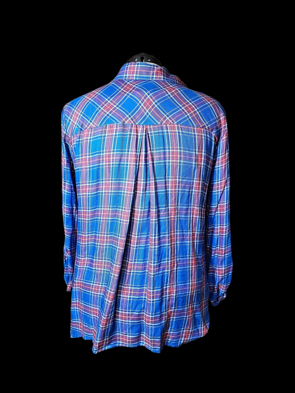 Ruby Rd. Blue Plaid Button-Down Shirt - Picture 2 of 3